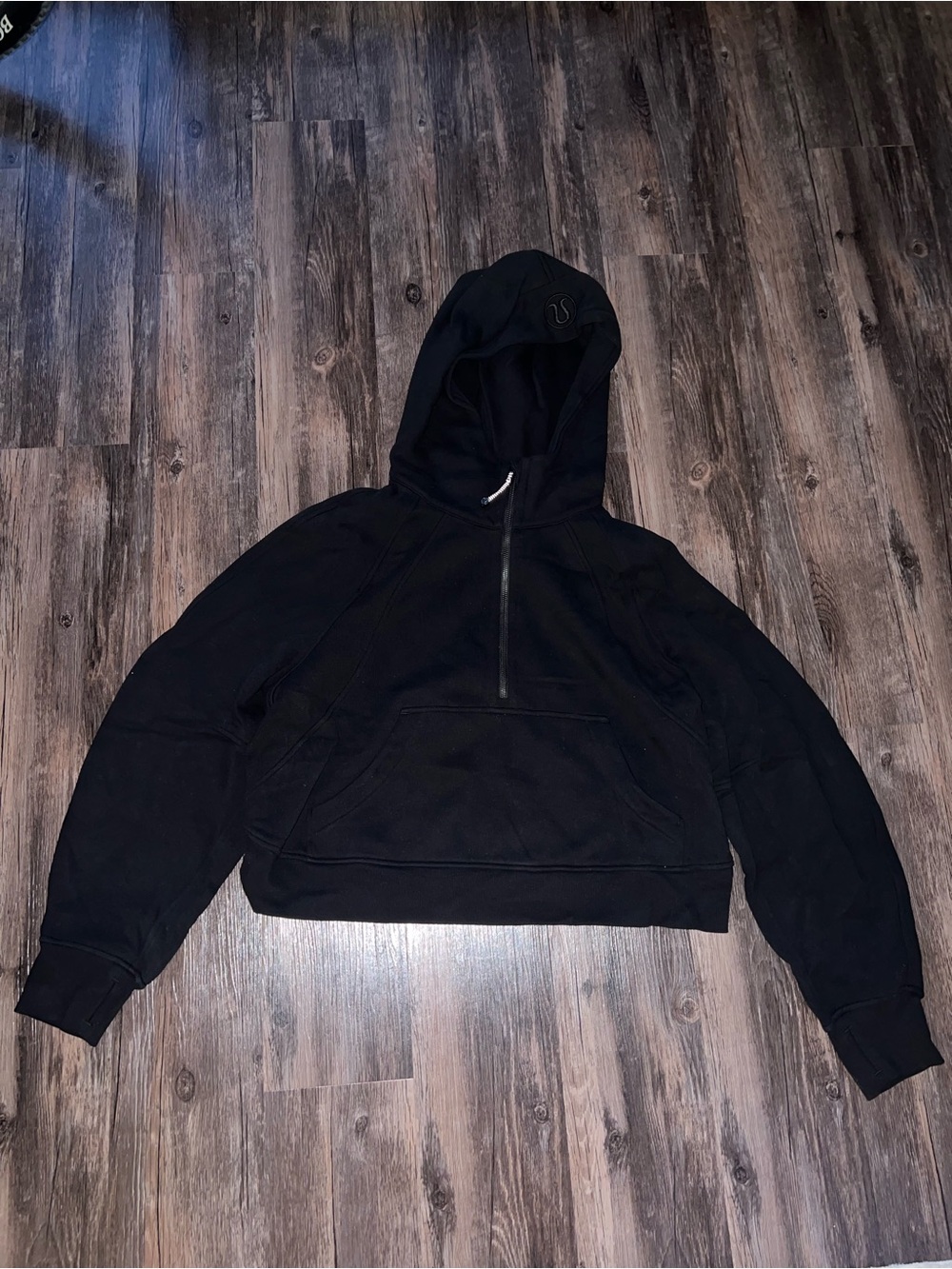 Black Lululemon Half-Zip Hooded Scuba
